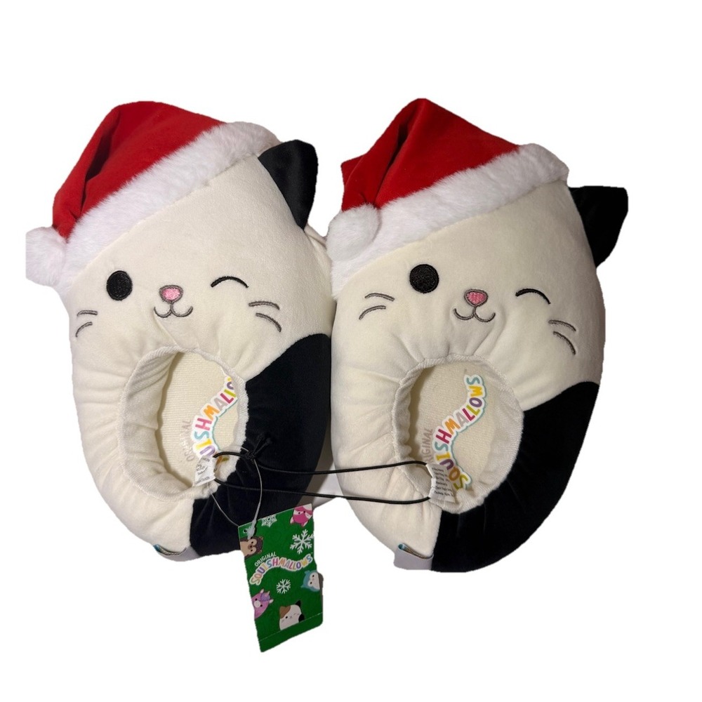 Squishmallows Holiday Slippers Womens Size 7 -8 Adult Teen Girl Cam the Cat‎ NWT